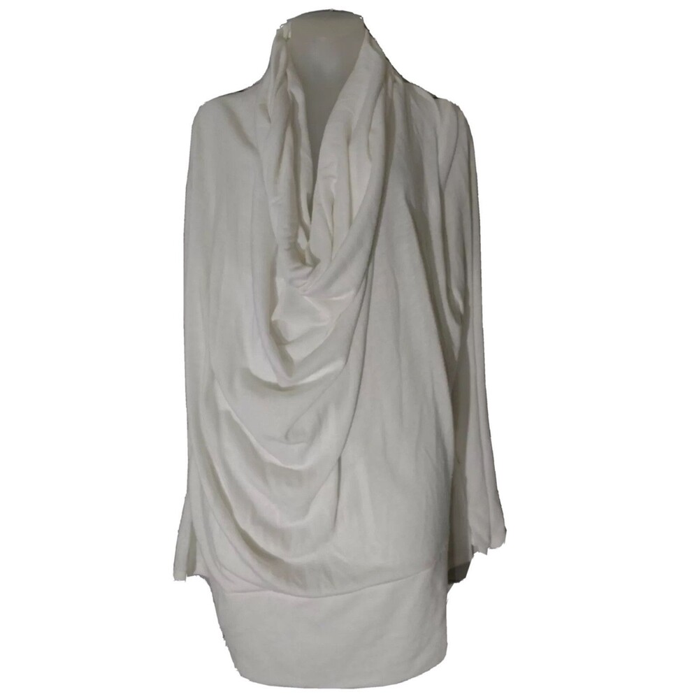 ANNALEE + HOPE Cream Cowl Neck Blouse Top Long Sleeve Womens Sz Large Career